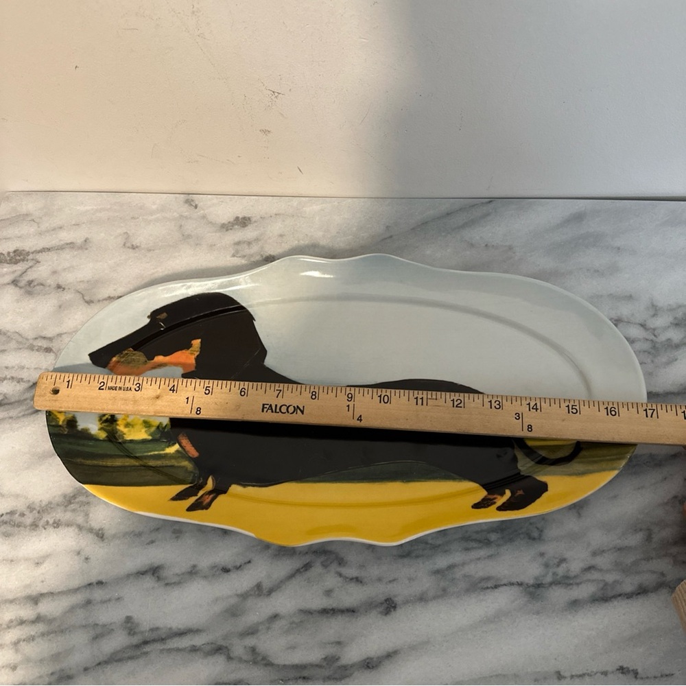 Anthropologie Sally Muir Dachshund Decorative Plate NWOT - Picture 7 of 11
